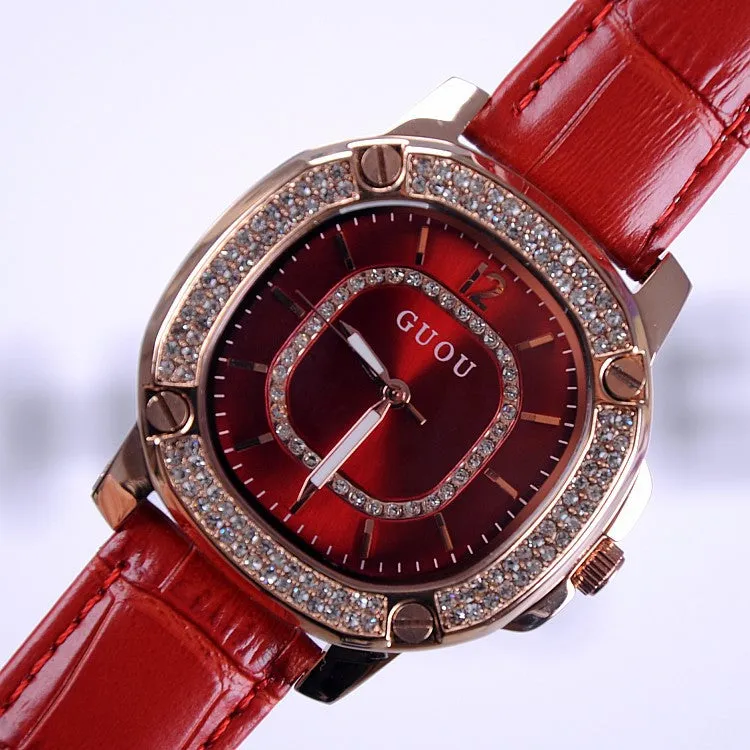 Fashion Square Pattern Durable Women's Watch