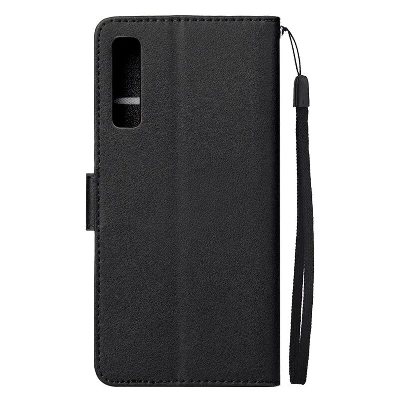 For Samsung Galaxy A50 Leather Case on for Coque Samsung A10 A20 A30 A40 A50 A70 Cover Classic Style Flip Wallet Phone Cases