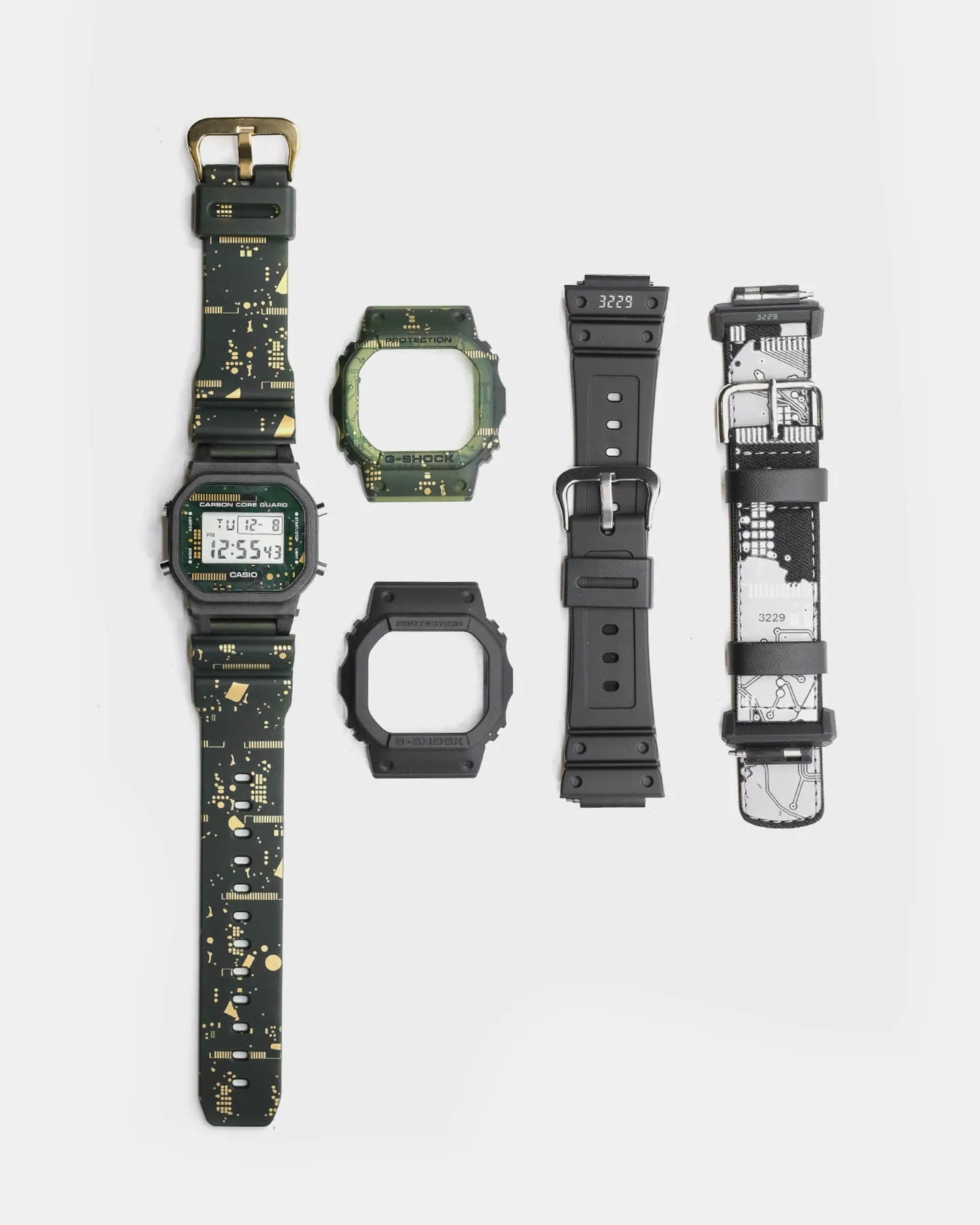 G-SHOCK Men's DWE-5600CC Circuit Board Camo Digital Watch Box Set Camo