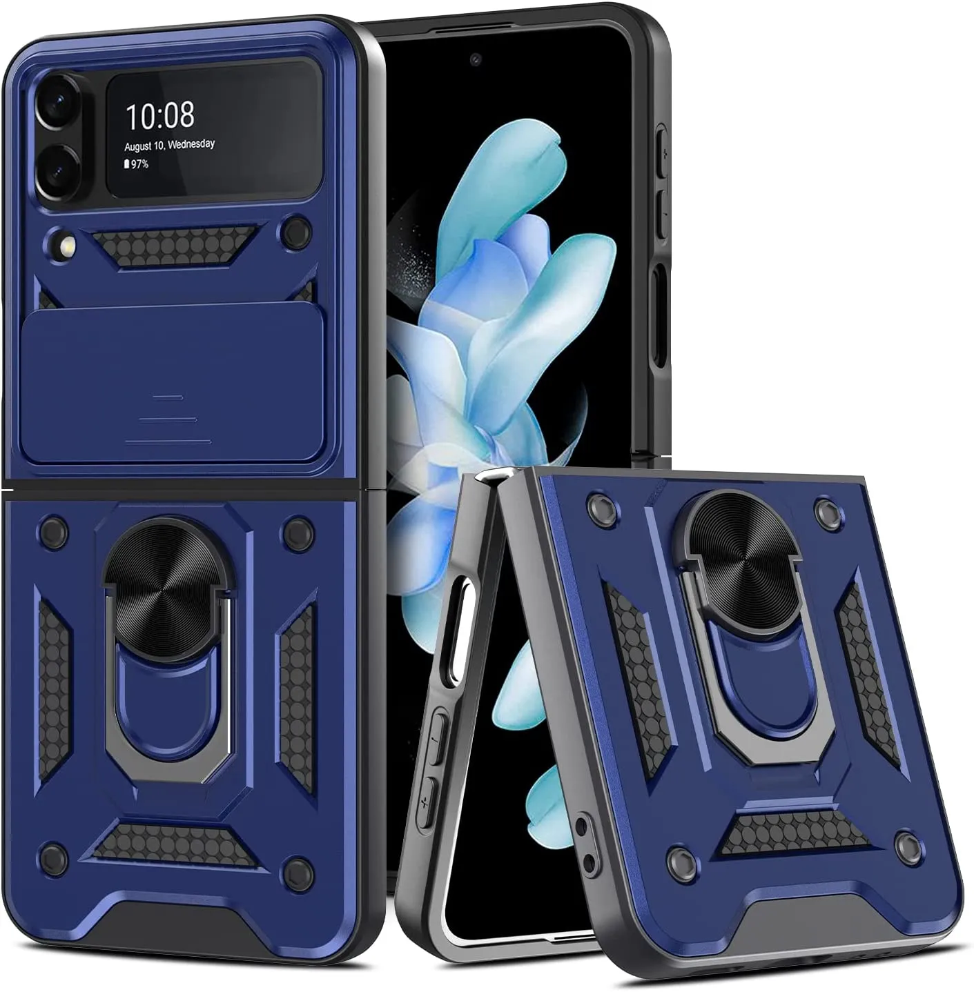 Galaxy Z Flip 4 Case Slide Camera Cover, Z Flip 4 5G Case Phone Cover