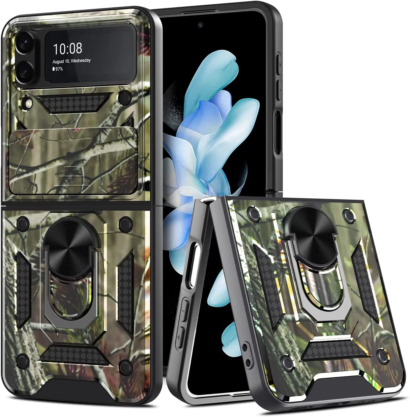 Galaxy Z Flip 4 Case Slide Camera Cover, Z Flip 4 5G Case Phone Cover