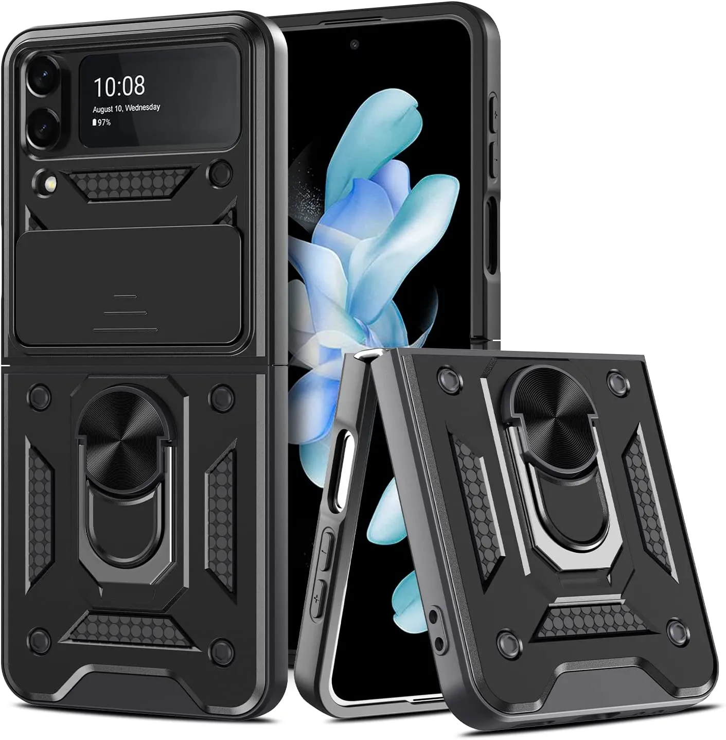 Galaxy Z Flip 4 Case Slide Camera Cover, Z Flip 4 5G Case Phone Cover