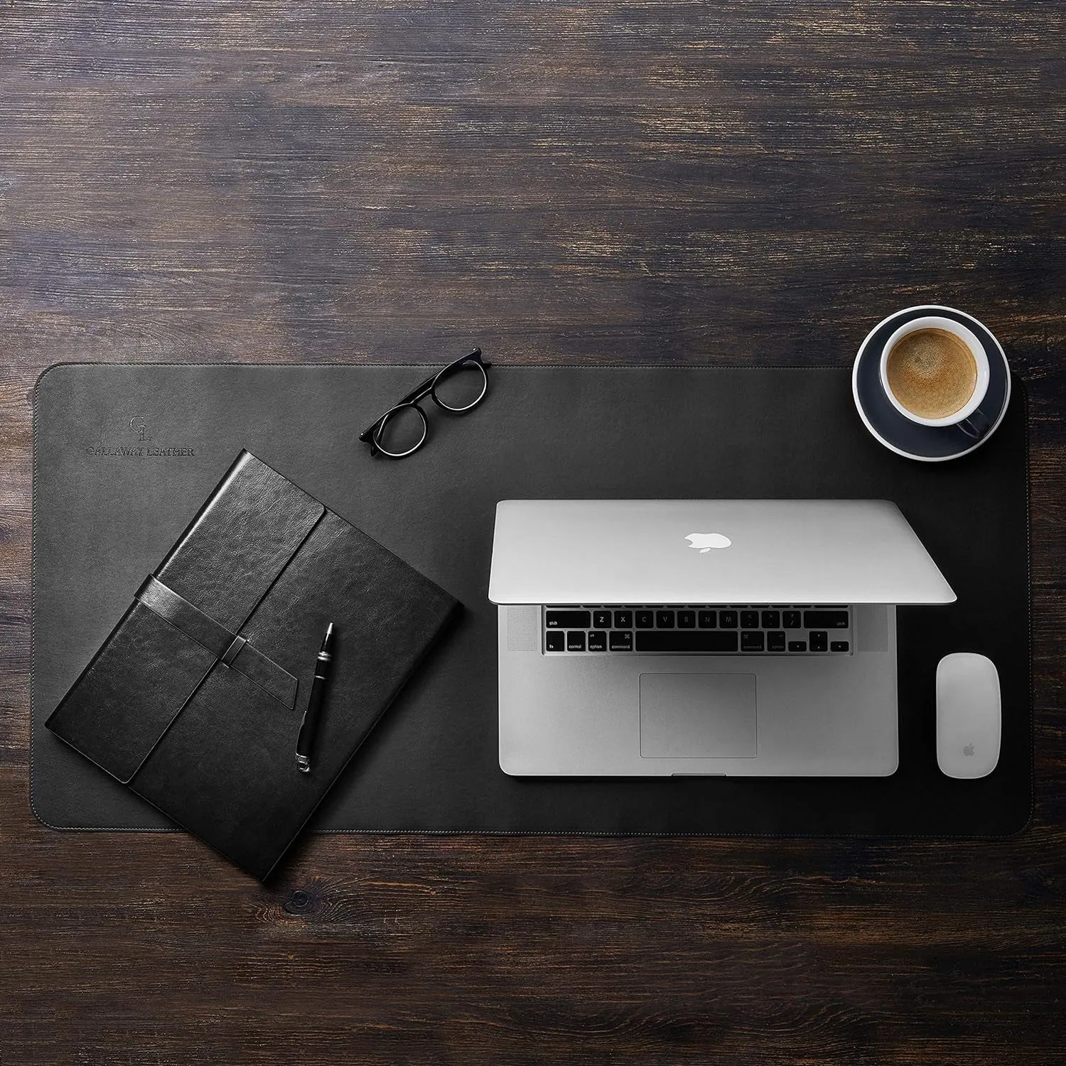 Gallaway Leather Desk Mat,Desk Writing Pad - Office Desk Pad, Large 36" X 17" Black, Desk Mats on Top of Desks, Gift Ready Elegant Computer Desk Mat Desk Cover Desk Pad Protector PU Leather