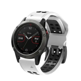 Garmin Fenix 6X Pro Replacement Silicone Bracelet Dual Color (joint circumference: 180-220mm) - White / Black