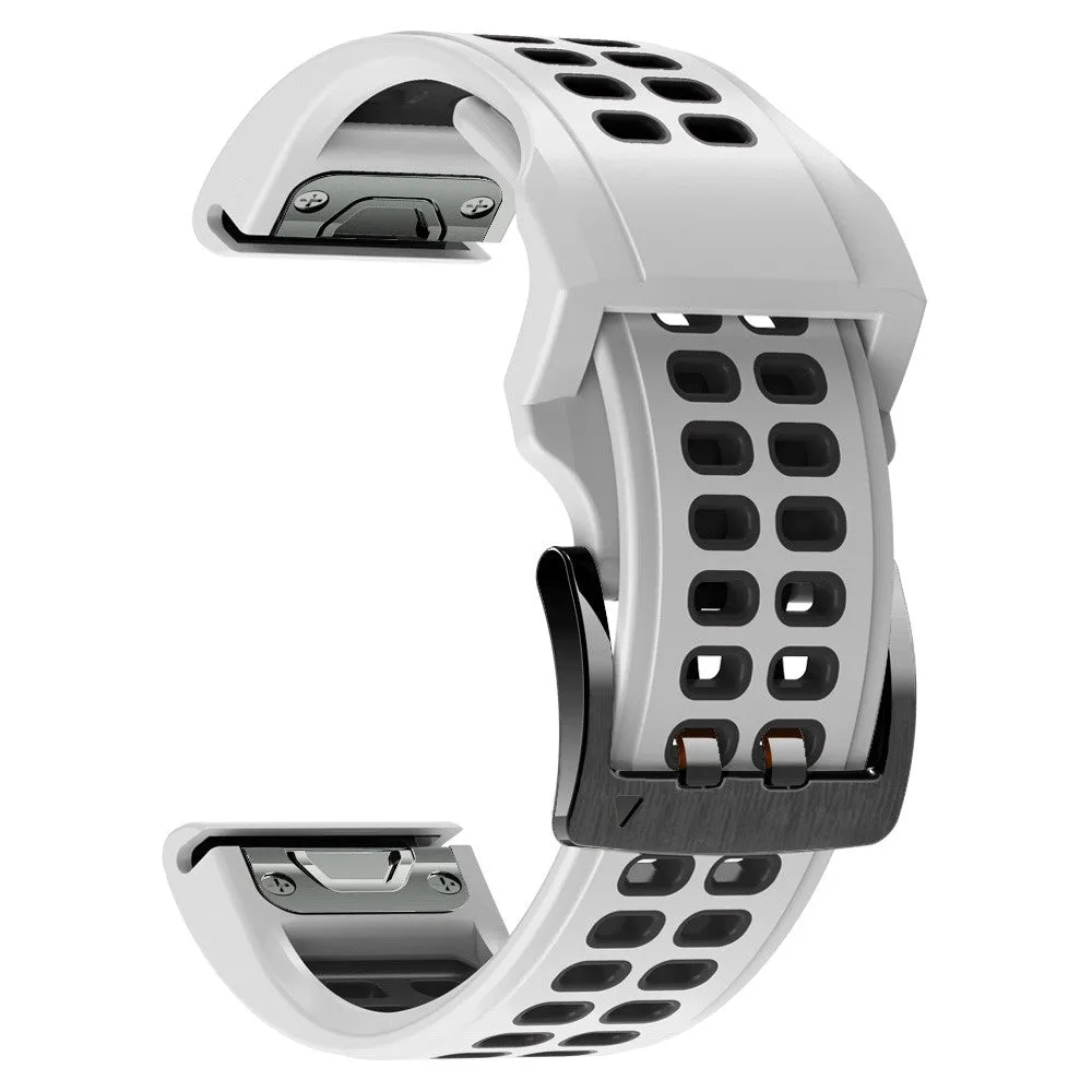 Garmin Fenix 6X Pro Replacement Silicone Bracelet Dual Color (joint circumference: 180-220mm) - White / Black