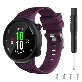 Garmin Forerunner 45S silicone silver buckle watch band - Purple