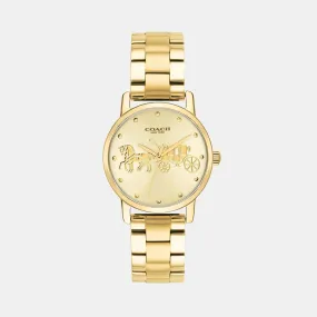 Grand Women Quartz Gold Dial Analog Stainless Steel Watch 14502976