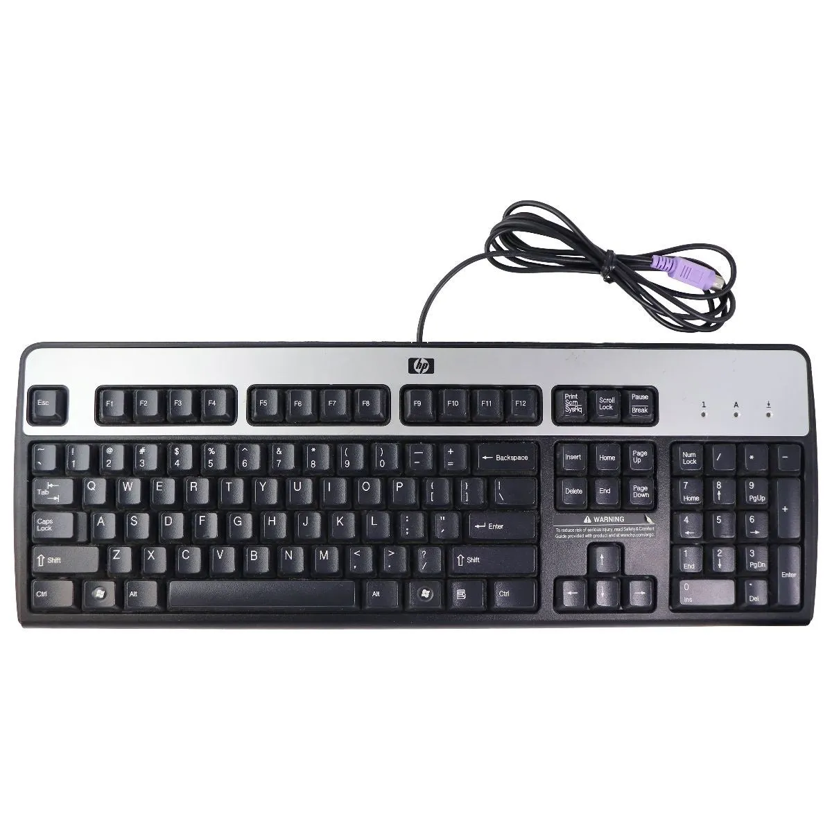 HP Original OEM PS/2 Computer Keyboard for Windows - Black/Silver (SK-2880)