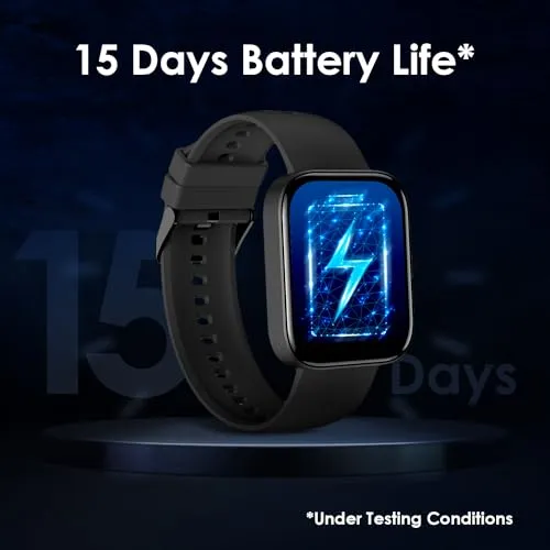 Itel Smartwatch 1ES with Large 1.7 HD IPS Display | Digital Crown | up to 15 Day Battery | IP68 Water Resistant | SpO2 & HR Sensor | 170  Watch Faces