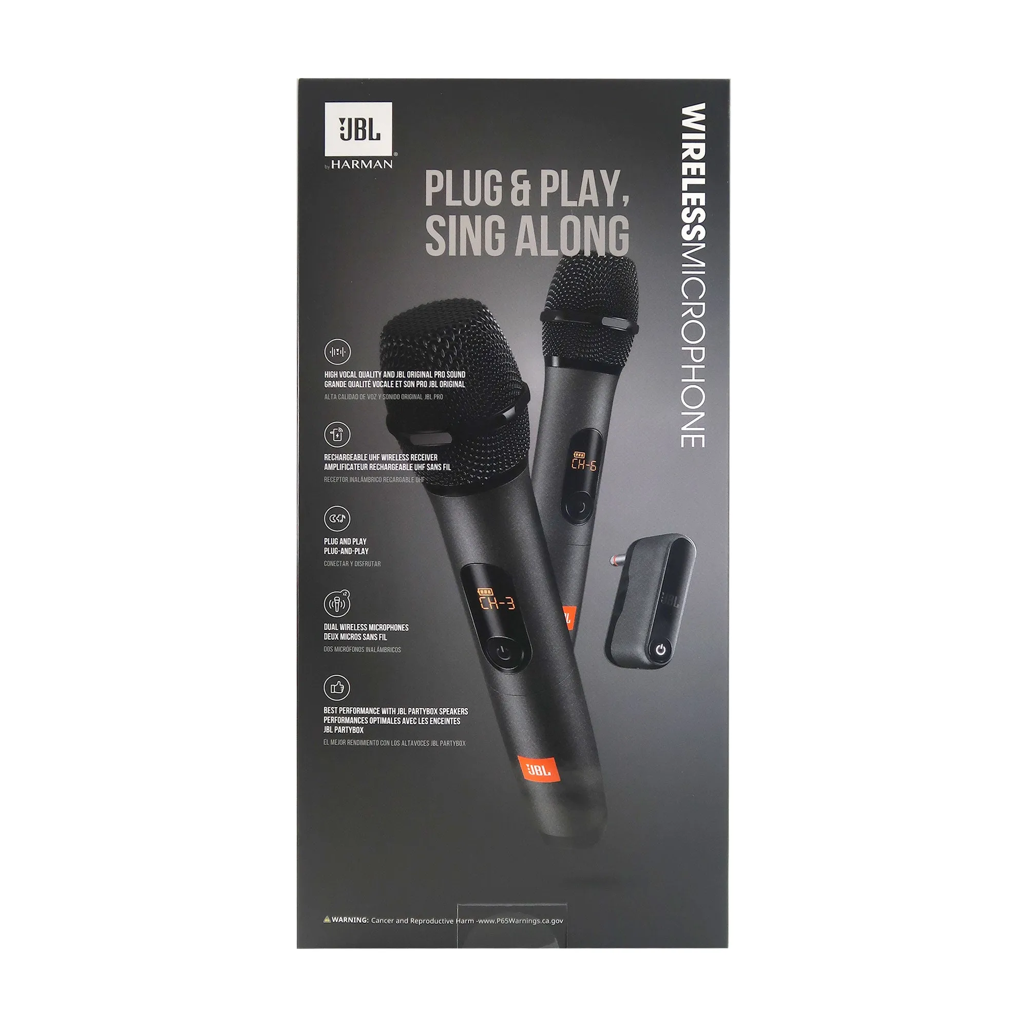 JBL Wireless Two Microphone System with Dual-Channel Receiver, Black