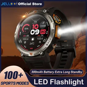 JELLOO Sports Smart Watch For Men: LED Lighting, Answer/Make Calls, Outdoor Sports Watch, Fitness Tracker, Pedometer & More - Compatible With Android!