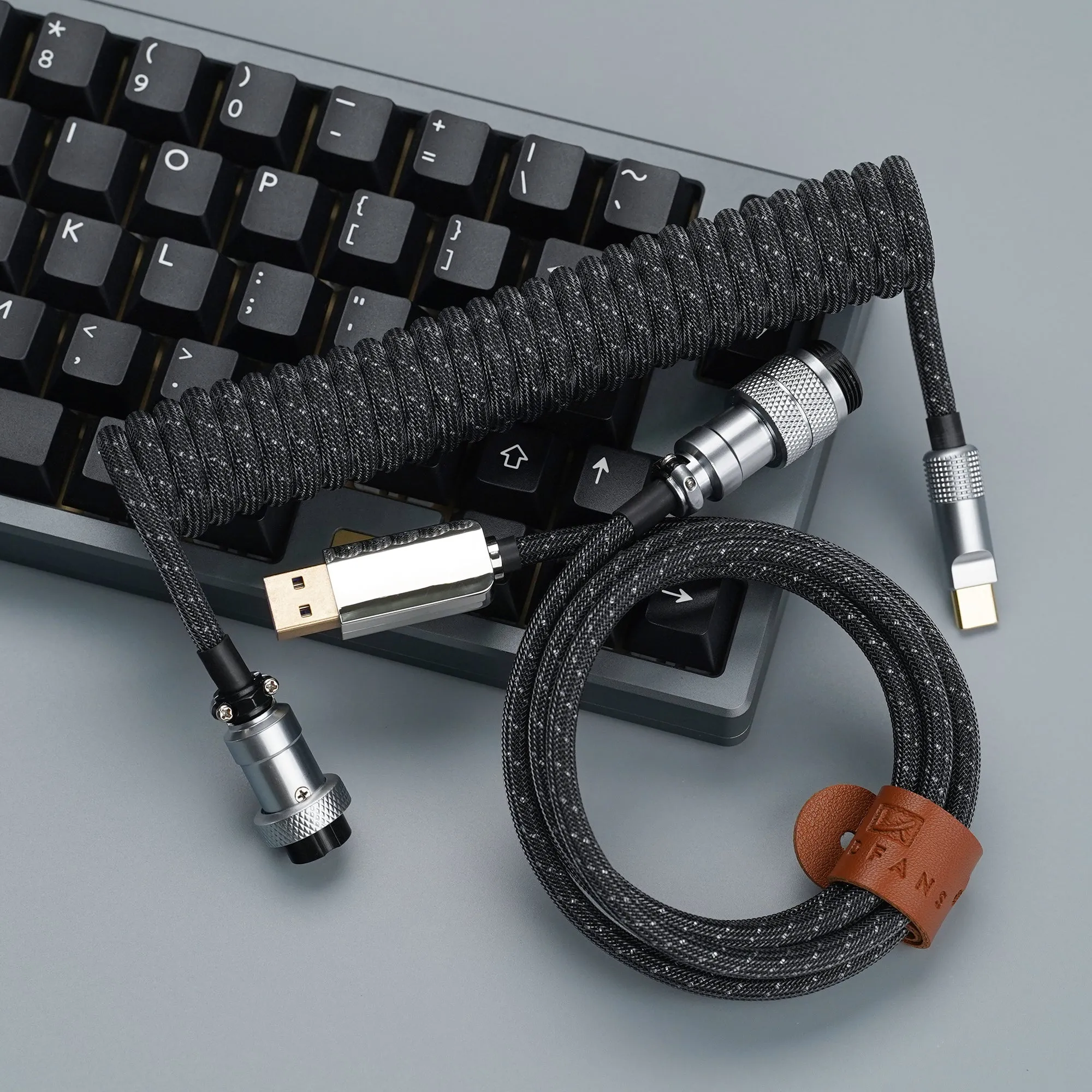 KBDfans Black Handmade Custom Mechanical Keyboard USB-C Cable 2.0