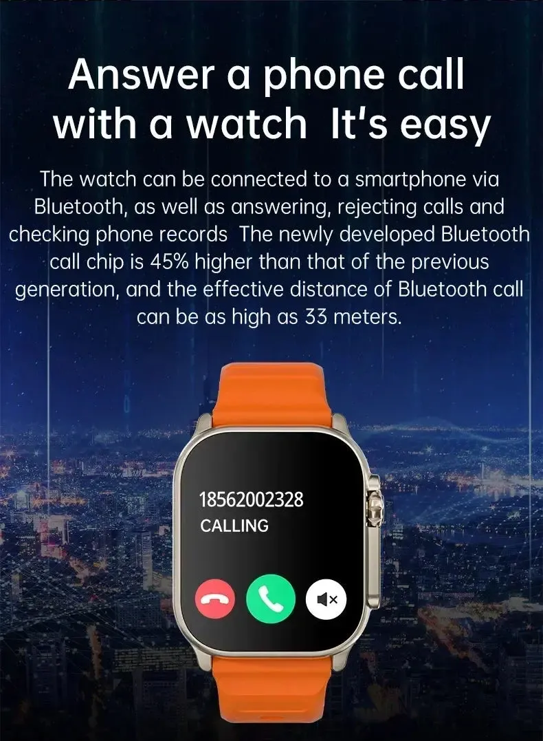 LAXASFIT New Smart Watch 1.91inch HD Screen Man Woman Bluetooth Call BT Music Playback Casual Games Waterproof Sports SmartWatch