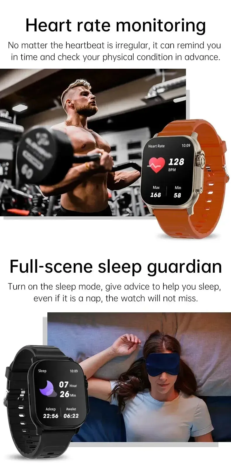 LAXASFIT New Smart Watch 1.91inch HD Screen Man Woman Bluetooth Call BT Music Playback Casual Games Waterproof Sports SmartWatch