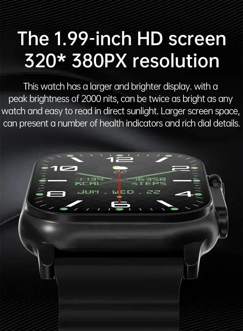 LAXASFIT New Smart Watch 1.91inch HD Screen Man Woman Bluetooth Call BT Music Playback Casual Games Waterproof Sports SmartWatch