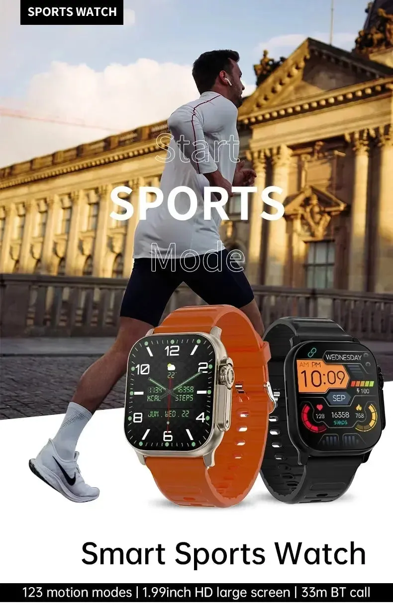 LAXASFIT New Smart Watch 1.91inch HD Screen Man Woman Bluetooth Call BT Music Playback Casual Games Waterproof Sports SmartWatch