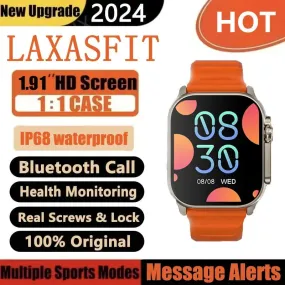 LAXASFIT New Smart Watch 1.91inch HD Screen Man Woman Bluetooth Call BT Music Playback Casual Games Waterproof Sports SmartWatch