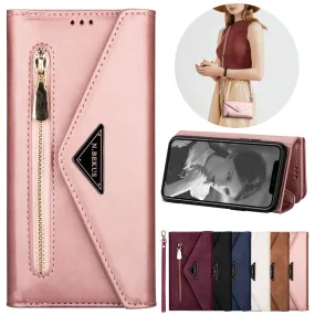 Leather Wallet Case For iPhone Case Ladies Shoulder Bag