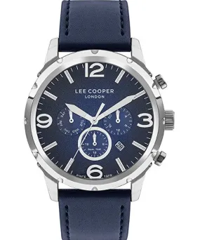 Lee Cooper  Men's Watch Blue Dial Blue Leather Strap, LC07671.359