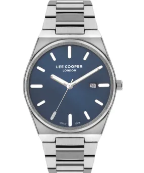 Lee Cooper  Men's Watch Blue Dial Silver Metal Strap, LC07608.390