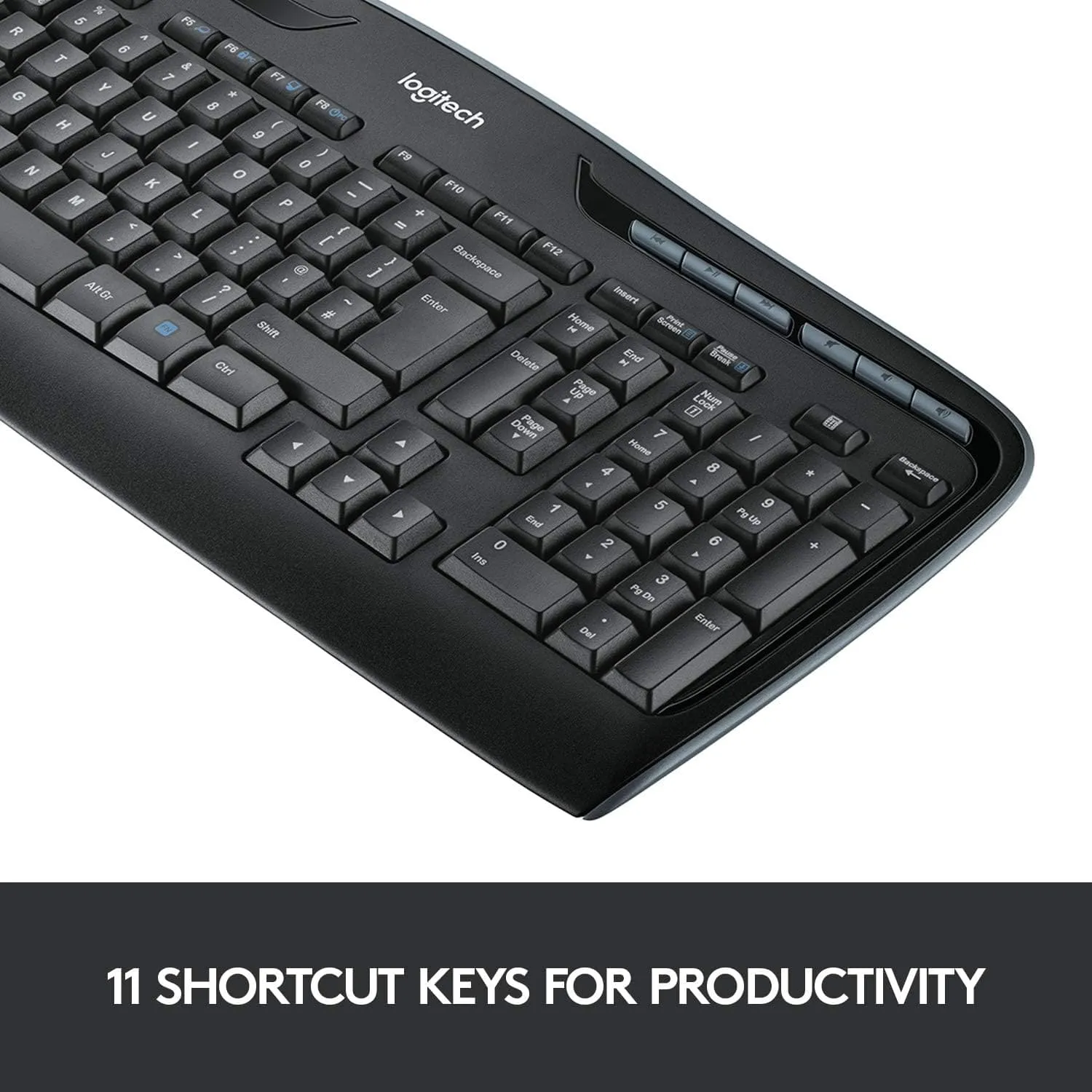 Logitech MK330 Wireless Keyboard and Mouse Combo for Windows - QWERTY UK Layout - Black