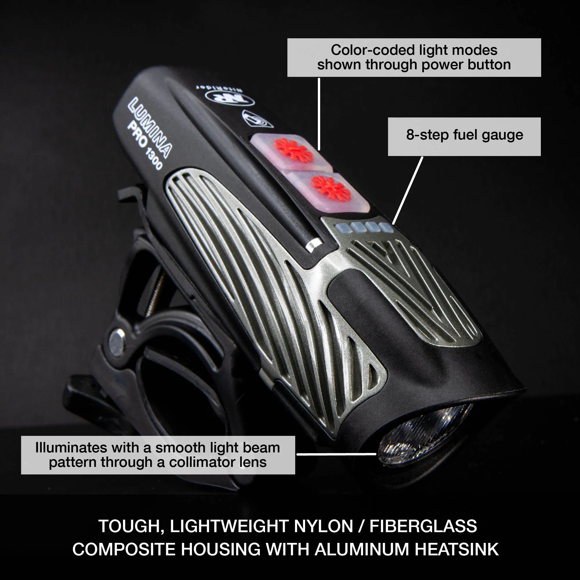 Lumina™ Pro 1300 Front Bike Light with NiteLink™