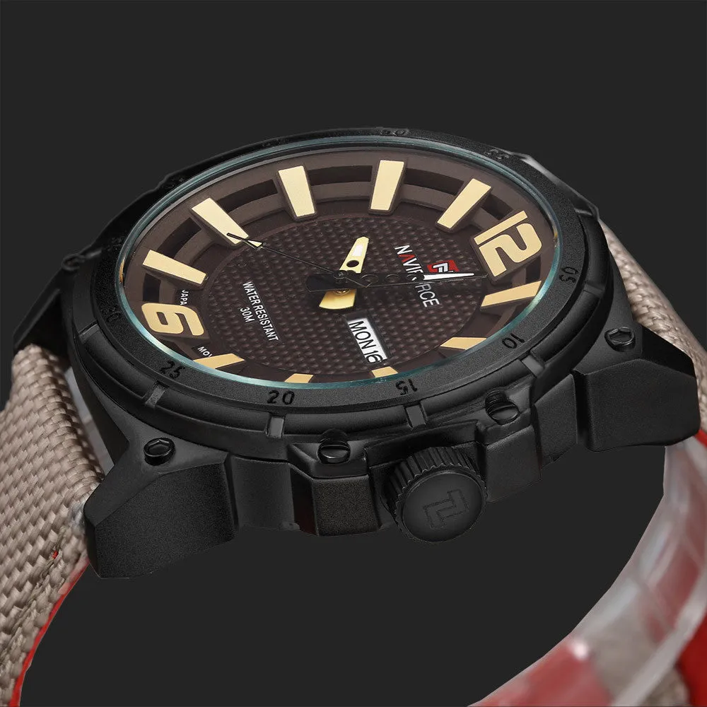 Luxury Brand Military Watch Men Quartz Analog Clock Leather Canvas Strap Clock Man Sports Watches Army Relogios Masculino