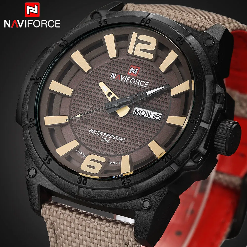 Luxury Brand Military Watch Men Quartz Analog Clock Leather Canvas Strap Clock Man Sports Watches Army Relogios Masculino