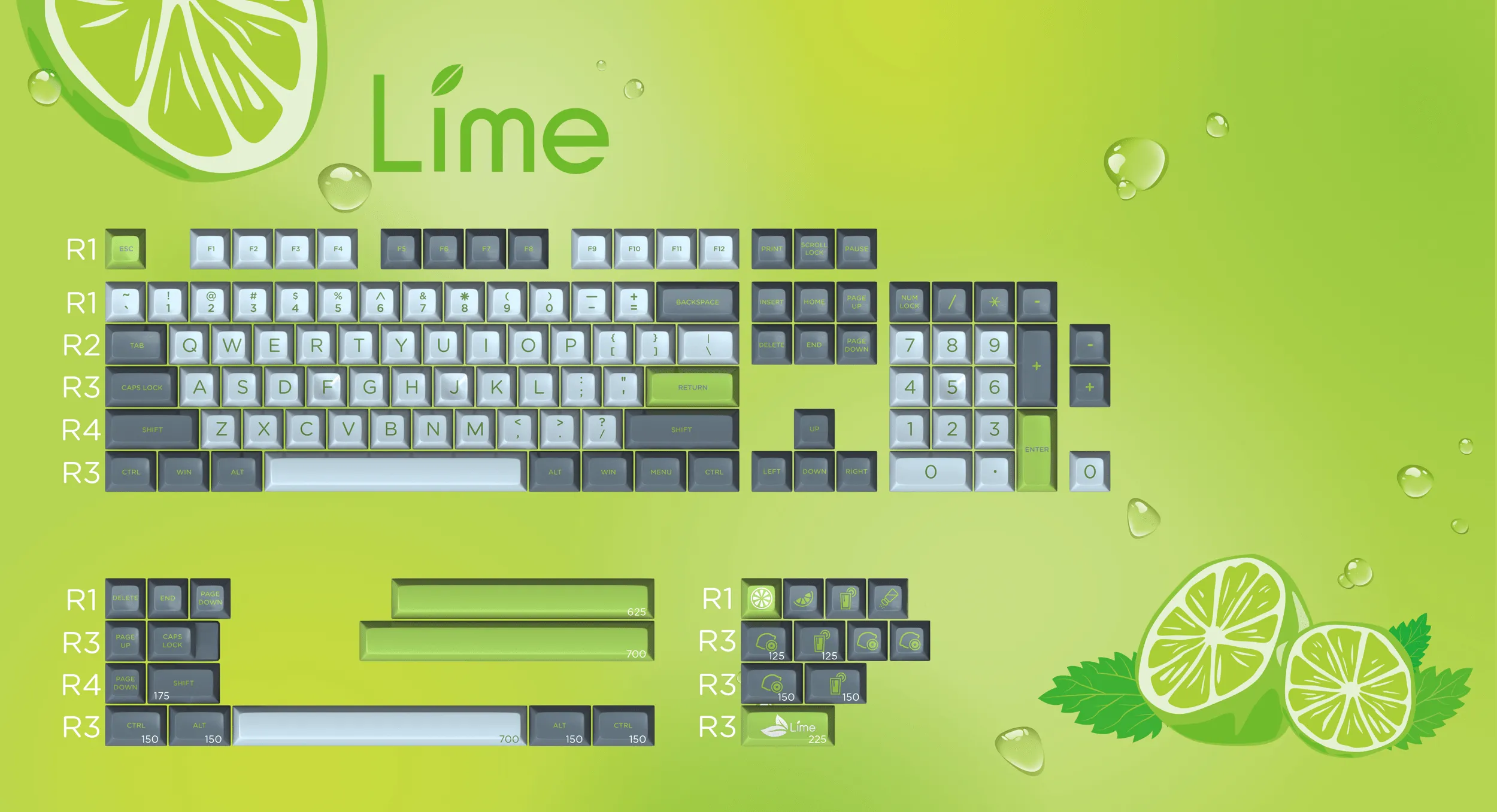 Maxkey Lime Keycap Set