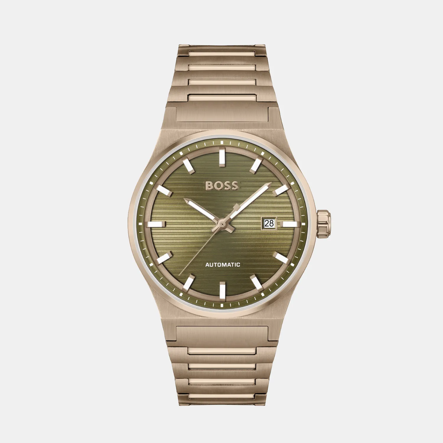 Men Automatic Olive Green Dial Analog Stainless Steel Watch 1514184