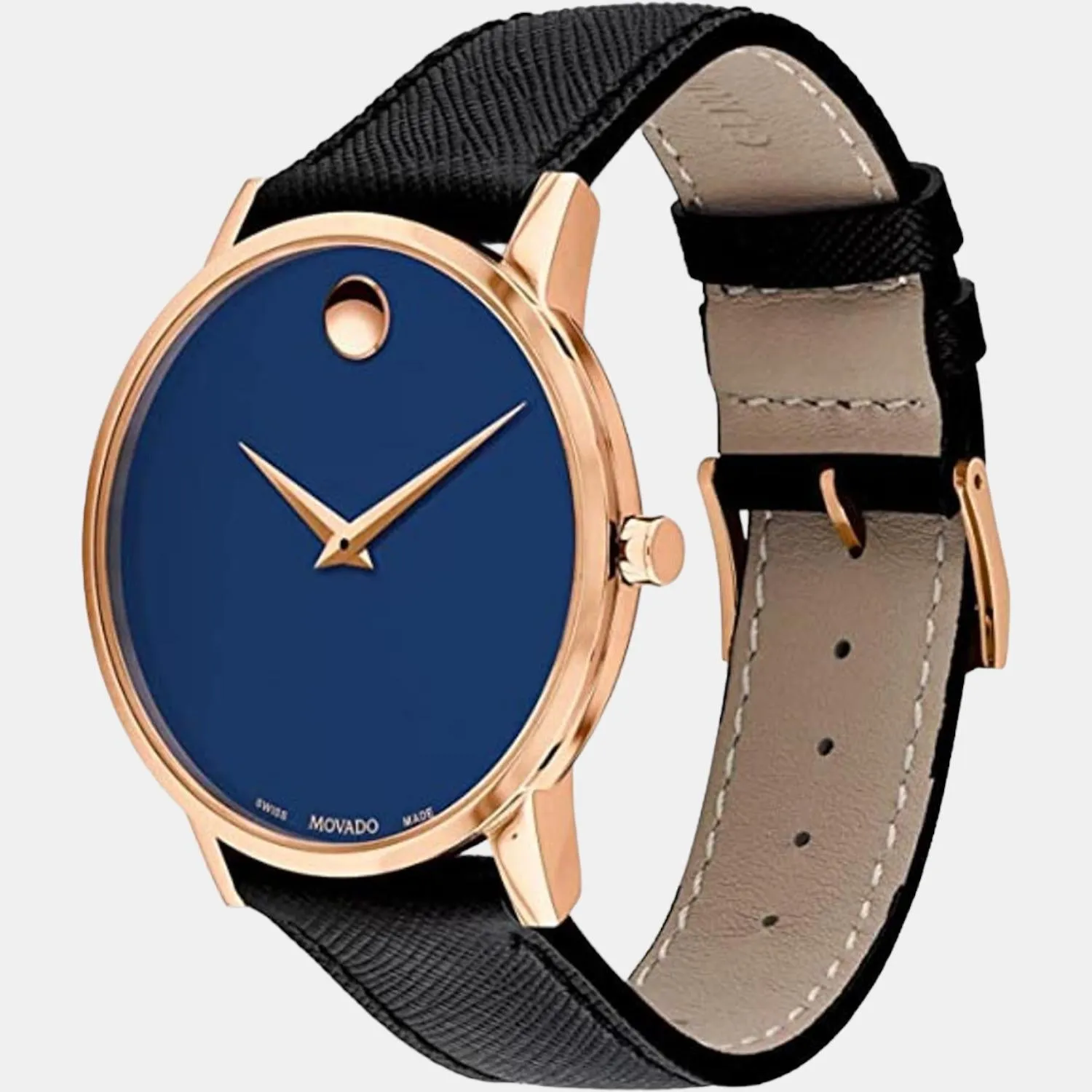 Men's Blue Analog Leather Watch 607266