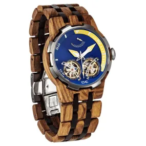 Men's Dual Wheel Automatic Ambila Wood Watch - 2019 Most Popular