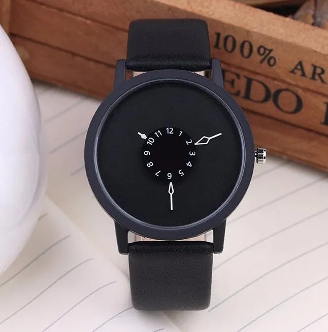 Men's Unique Minimalist Design Leather Watch