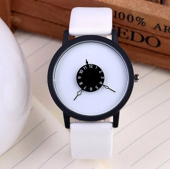 Men's Unique Minimalist Design Leather Watch