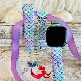 Mermaid Kisses Print Silicone Band For Fitbit Versa 1/2