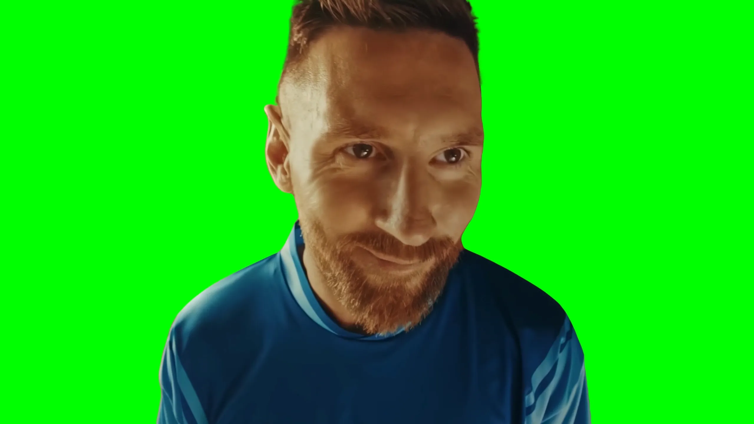 Messi making a funny face then running - Messi Pepsi Commercial (Green Screen)