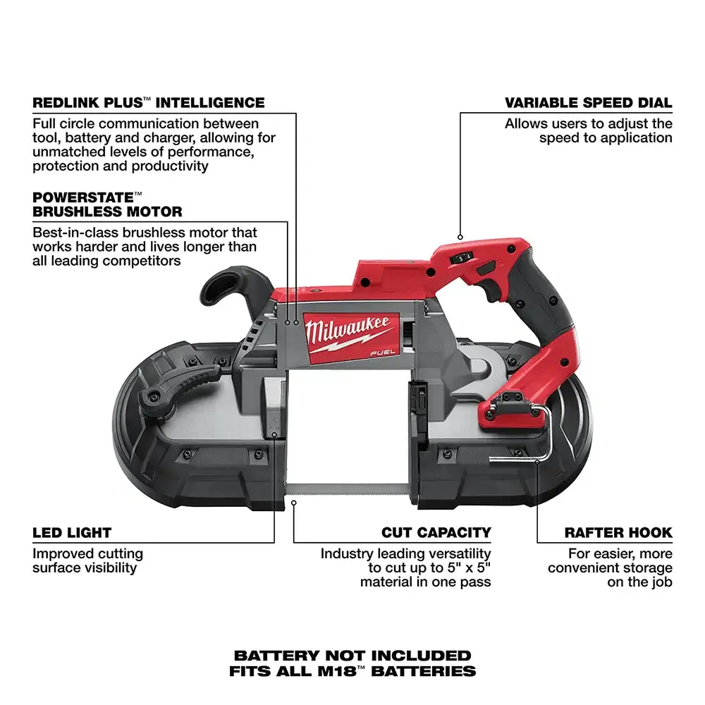 Milwaukee M18 FUEL 21" Deep Cut Band Saw, (Tool Only)