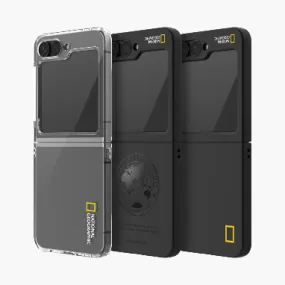 Nat Geo Galaxy Z Flip 6 Back Cover Case | Front Glass Slim Fit Case  - Global Seal (Black)