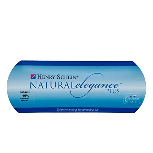 Natural Elegance® Plus 16% Carbamide Peroxide Mint Flavor Teeth Whitening Gel by Henry Schein, Two 3-ml Syringes, Compare to Opalescence, Dramatic Professional Whitening, Reduced Sensitivity