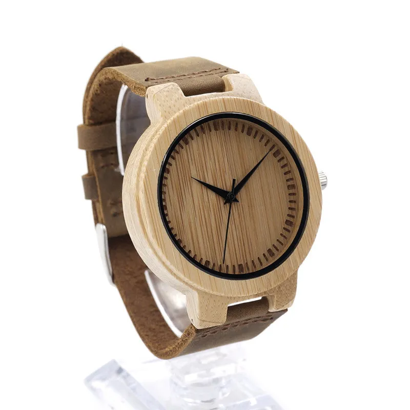 New Fasion japanese miyota 2035 movement wristwatches genuine leather bamboo wooden watches with gift box relogio masculino