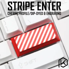 Novelty cherry profile dip dye sculpture pbt keycap for mechanical keyboard laser etched legend stripe enter black red blue