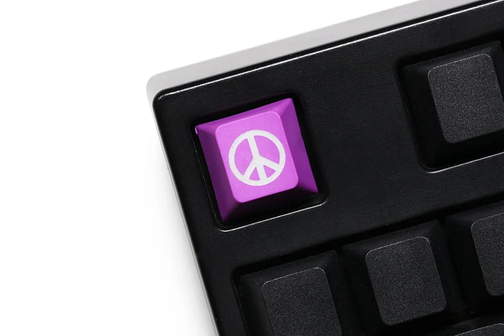 Novelty cherry profile dip dye sculpture pbt keycap laser etched anti war sign r1 1x