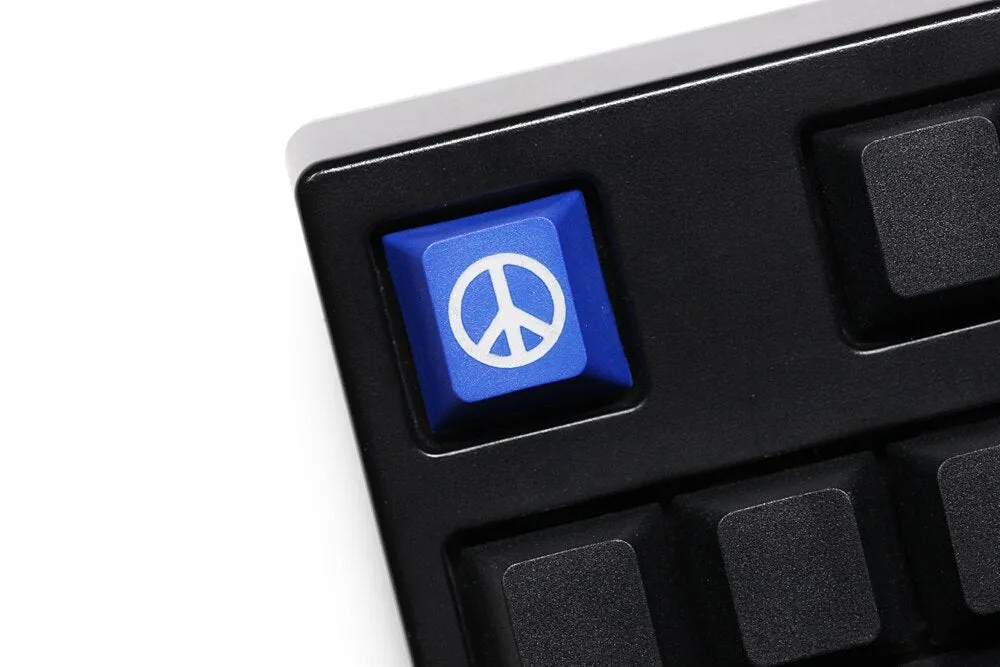 Novelty cherry profile dip dye sculpture pbt keycap laser etched anti war sign r1 1x