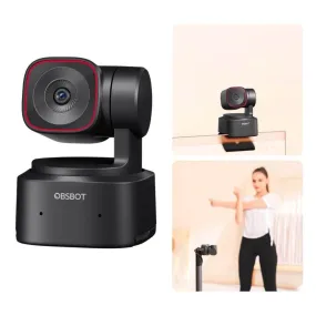 OBSBOT Tiny 2 Lite AI-Powered PTZ 4K Webcam with Intelligent Subject Tracking, Auto Zoom, Dual Omnidirectional Microphone with Adjustable Noise Cancellation, 2-Axis Gimbal, and Supports Windows and macOS for Computers & Laptops