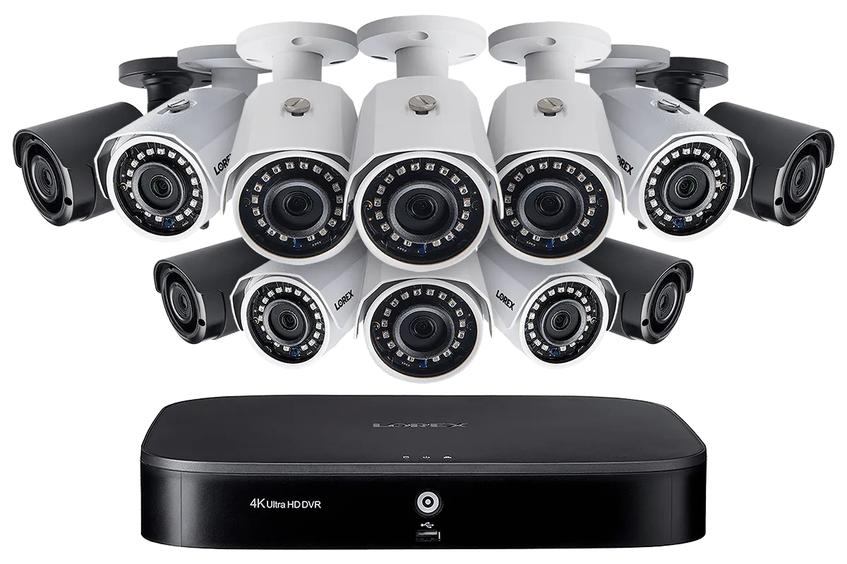 Outdoor Surveillance System with 8 HD 1080p Cameras and 4 HD 1080p Wireless Cameras