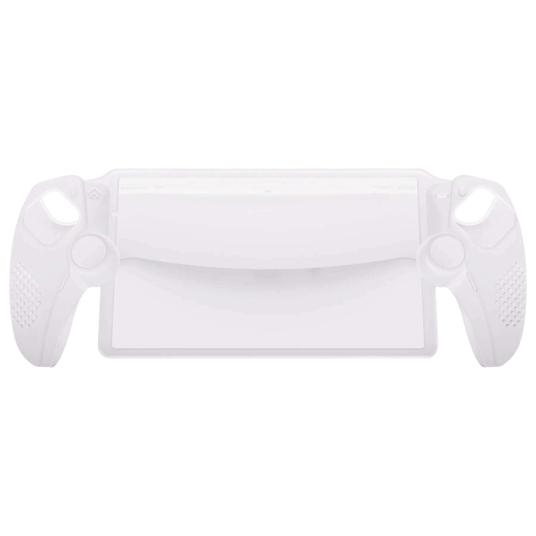 PlayVital 3D Studded Edition Anti-Slip Silicone Protective Case with Thumb Grips for PS Portal Remote Player - Clear White - CYRPFP003