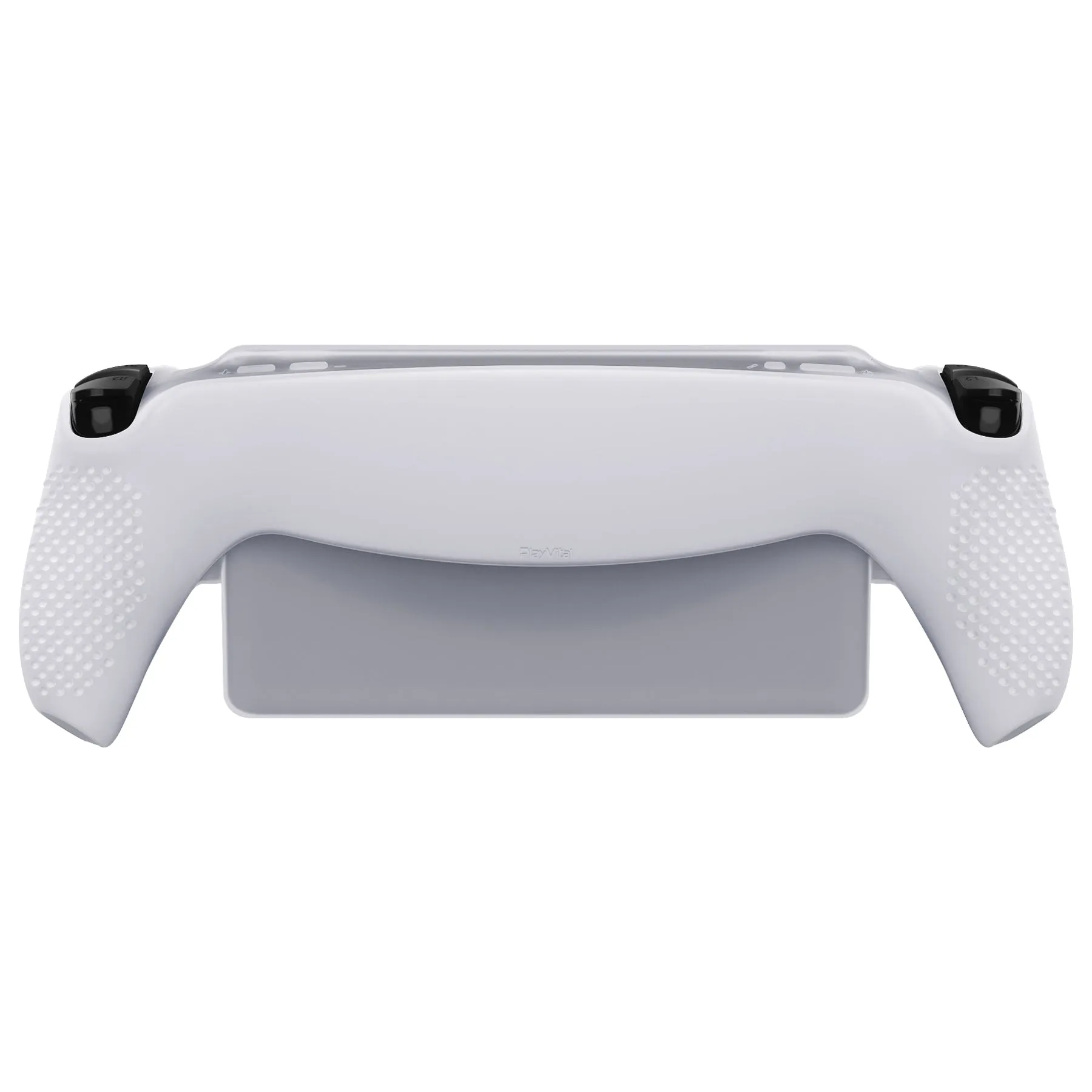 PlayVital 3D Studded Edition Anti-Slip Silicone Protective Case with Thumb Grips for PS Portal Remote Player - Clear White - CYRPFP003