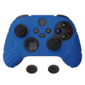 PlayVital Guardian Edition Blue Ergonomic Soft Anti-slip Controller Silicone Case Cover, Rubber Protector Skins with Black Joystick Caps for Xbox Series S and Xbox Series X Controller - HCX3008