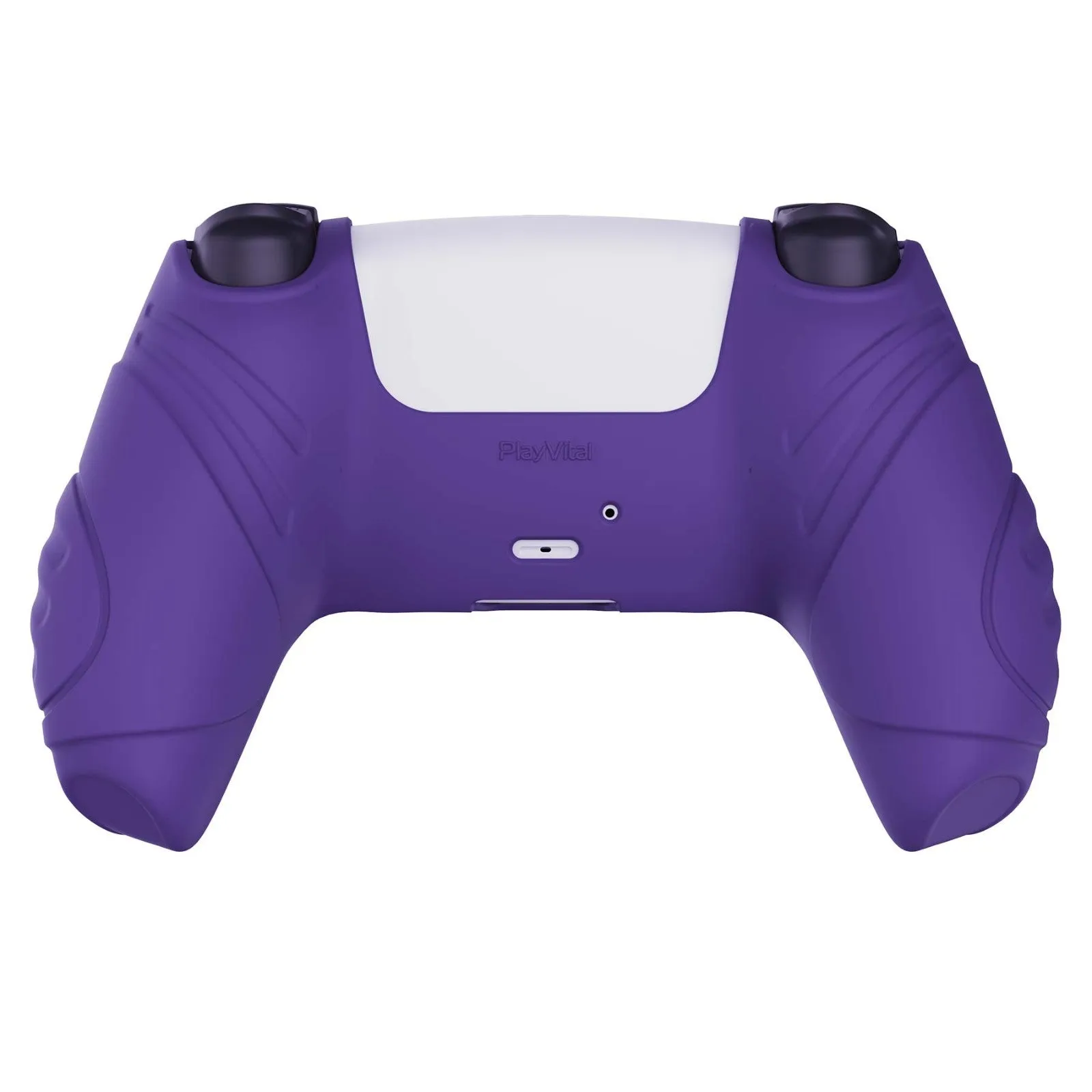 PlayVital Guardian Edition Purple Ergonomic Soft Anti-slip Controller Silicone Case Cover, Rubber Protector Skins with Black Joystick Caps for PS5 Controller - YHPF007