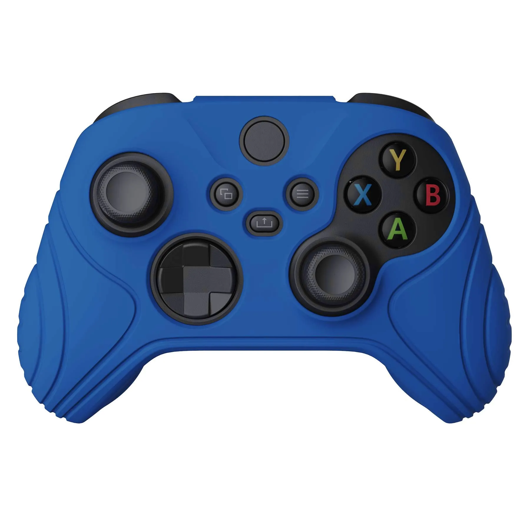 PlayVital Samurai Edition Blue Anti-slip Controller Grip Silicone Skin, Ergonomic Soft Rubber Protective Case Cover for Xbox Series S/X Controller with Black Thumb Stick Caps - WAX3008